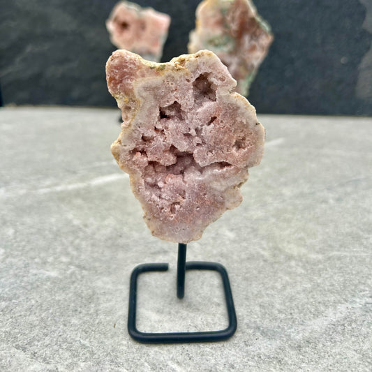 Raw Pink Amethyst On Stand