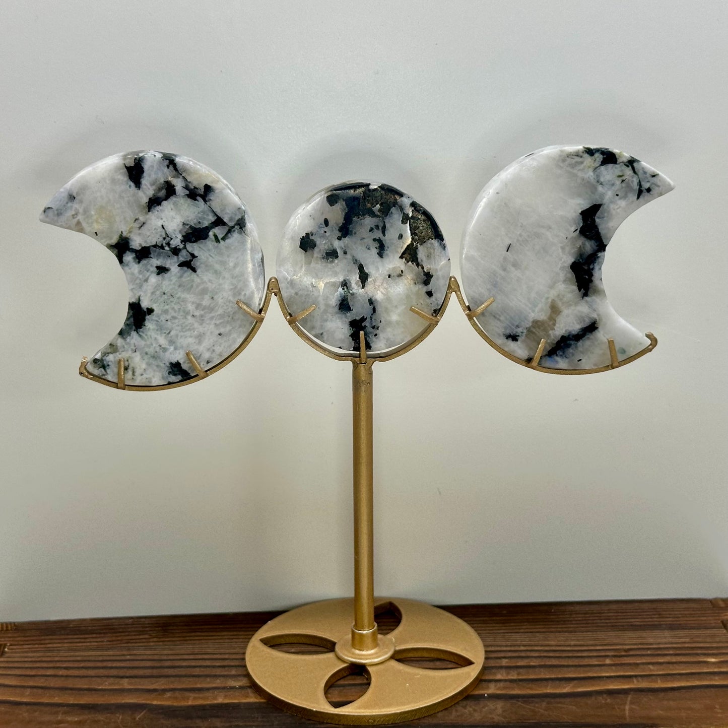 Rainbow MoonStone Triple Moon Phase