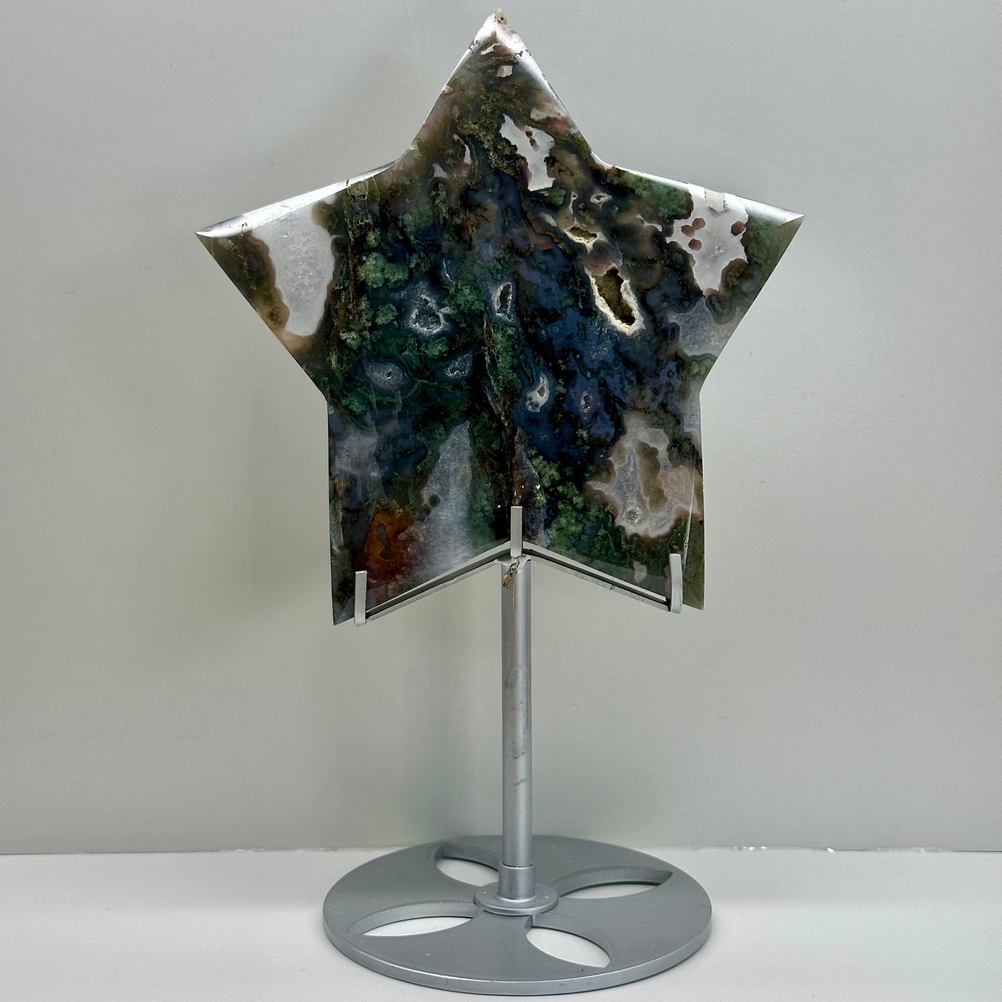 Moss Agate Stars On Stand ( Star 6)