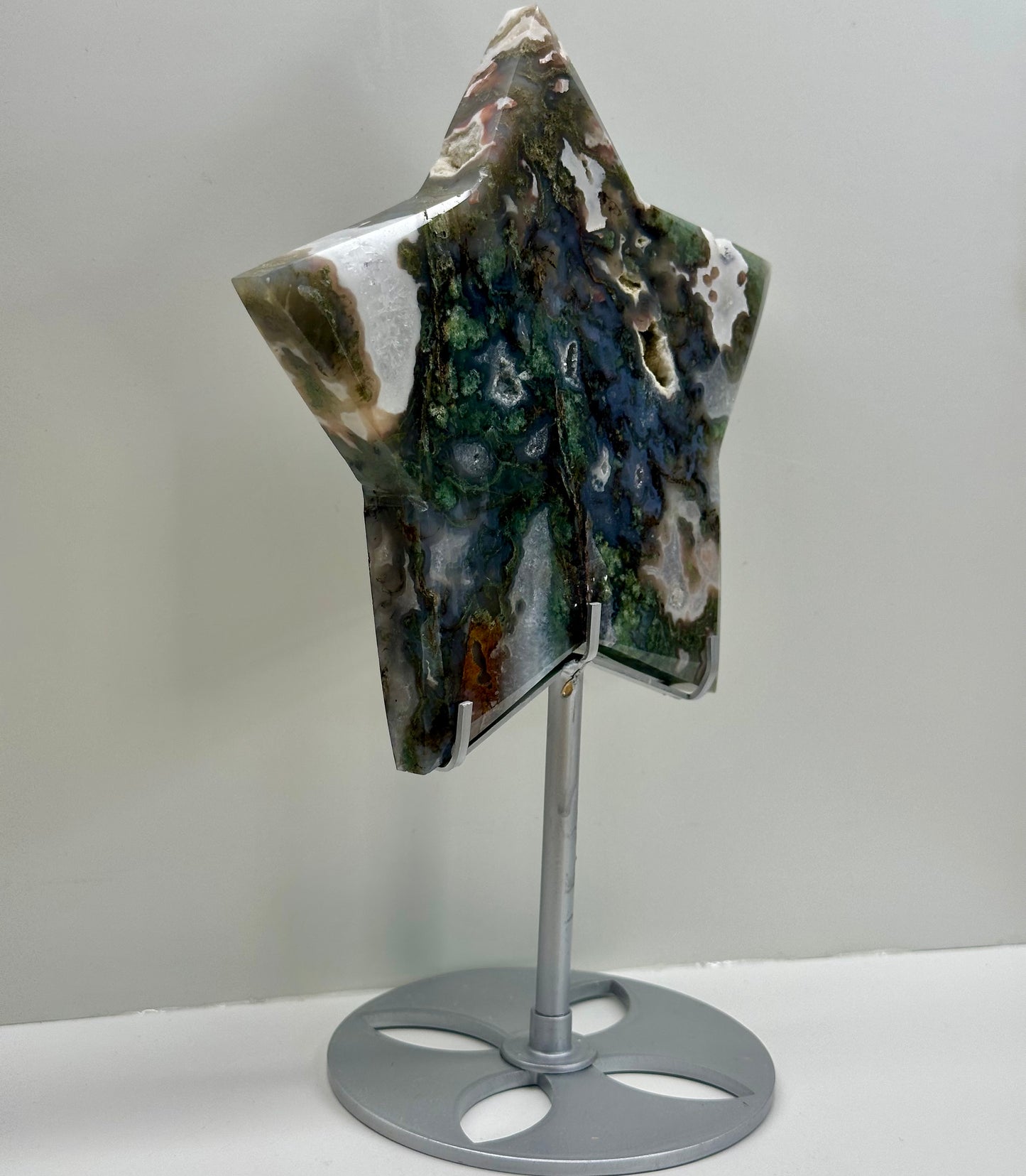 Moss Agate Stars On Stand ( Star 6)