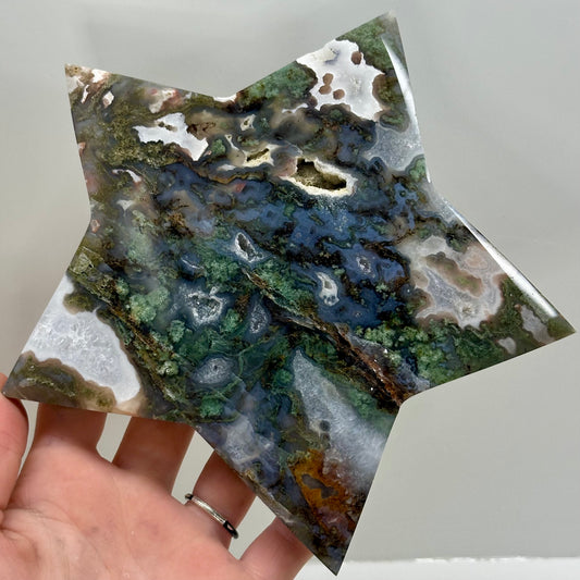 Moss Agate Stars On Stand ( Star 6)