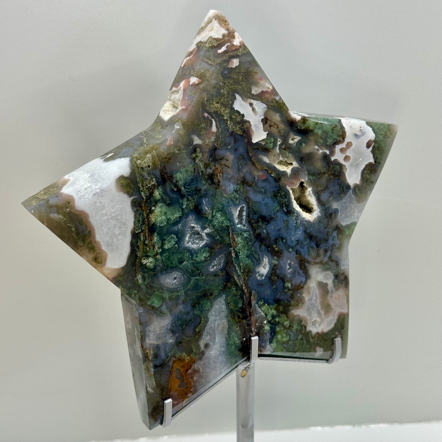 Moss Agate Stars On Stand ( Star 6)