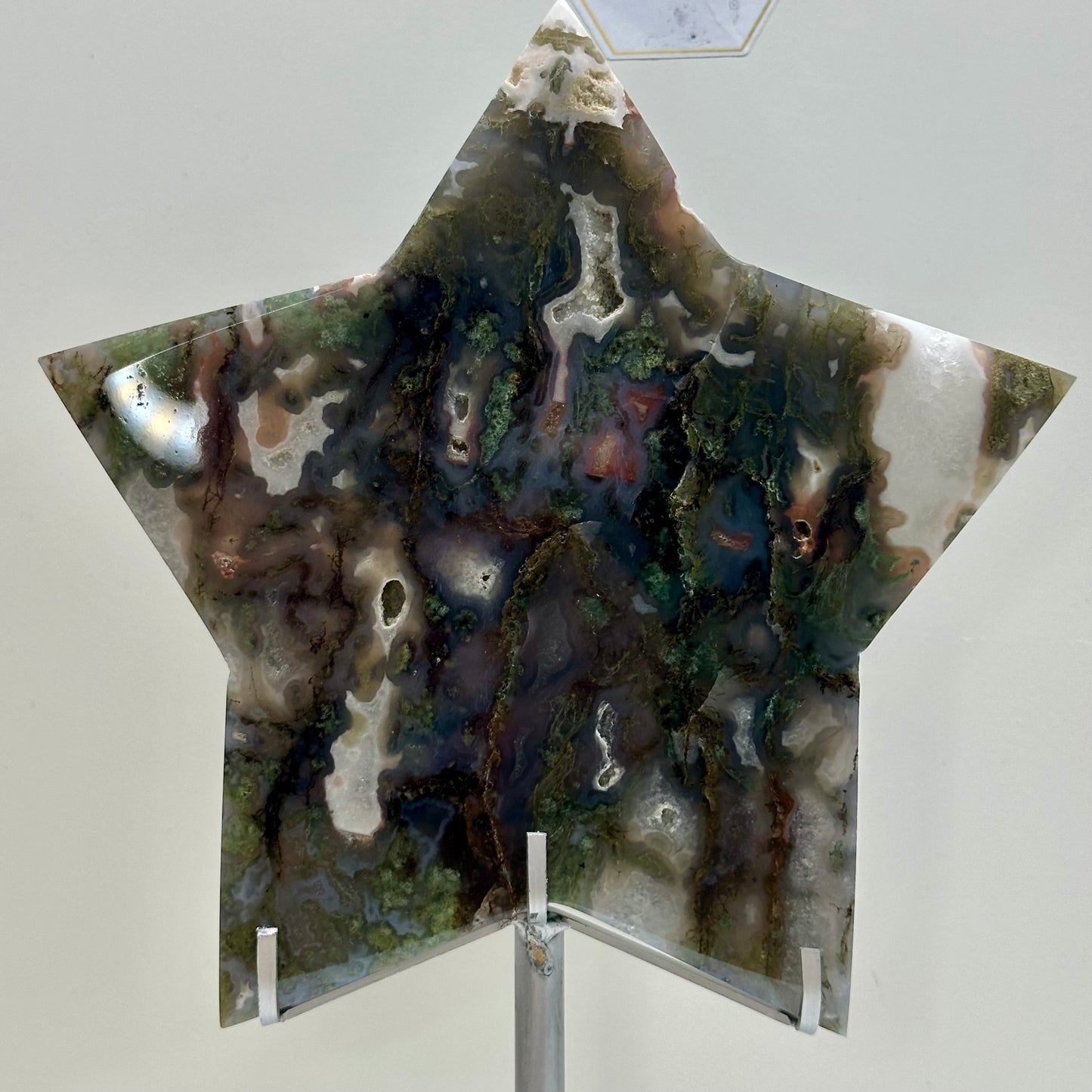 Moss Agate Stars On Stand ( Star 6)