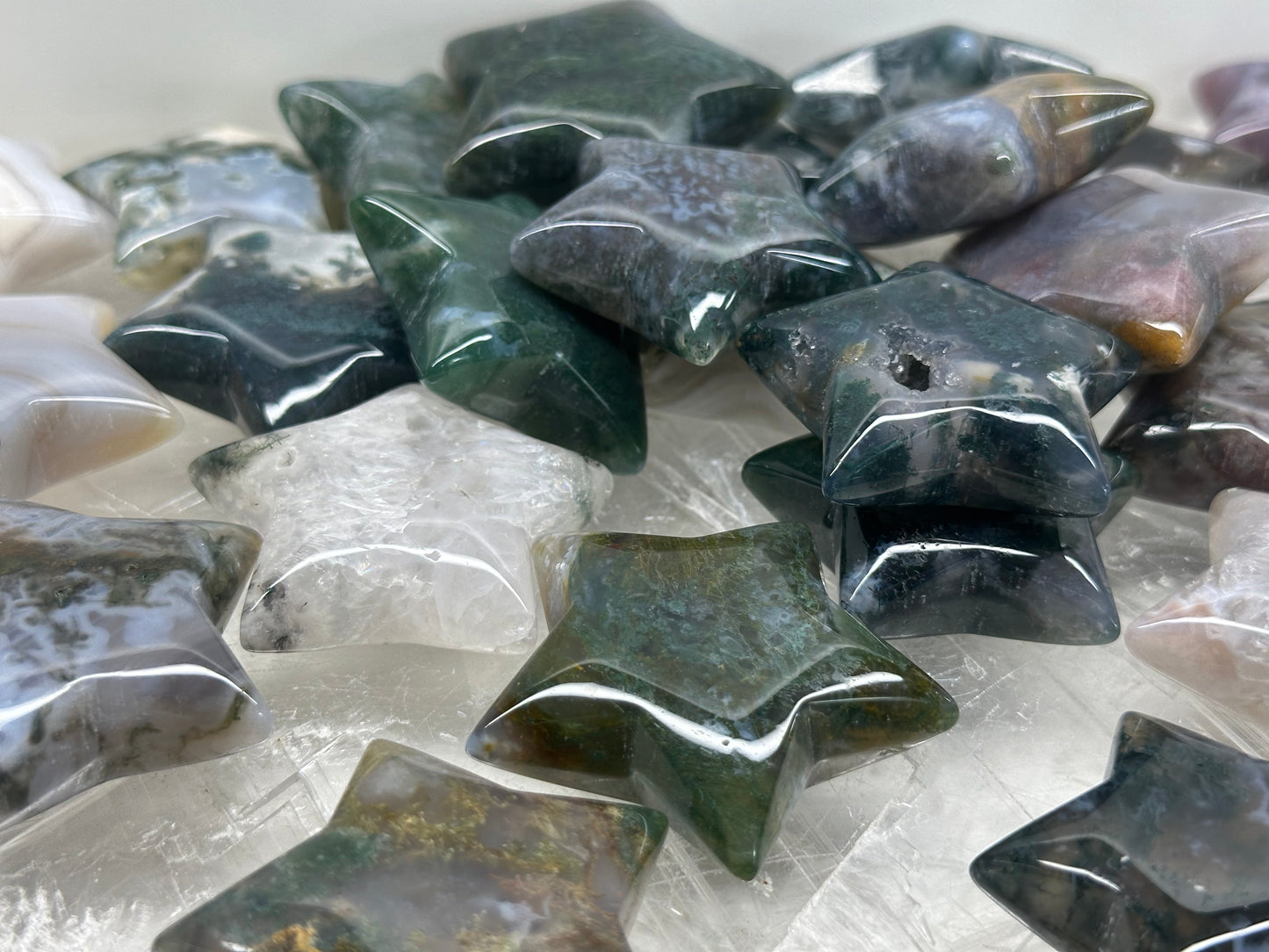 Moss Agate Mini Stars