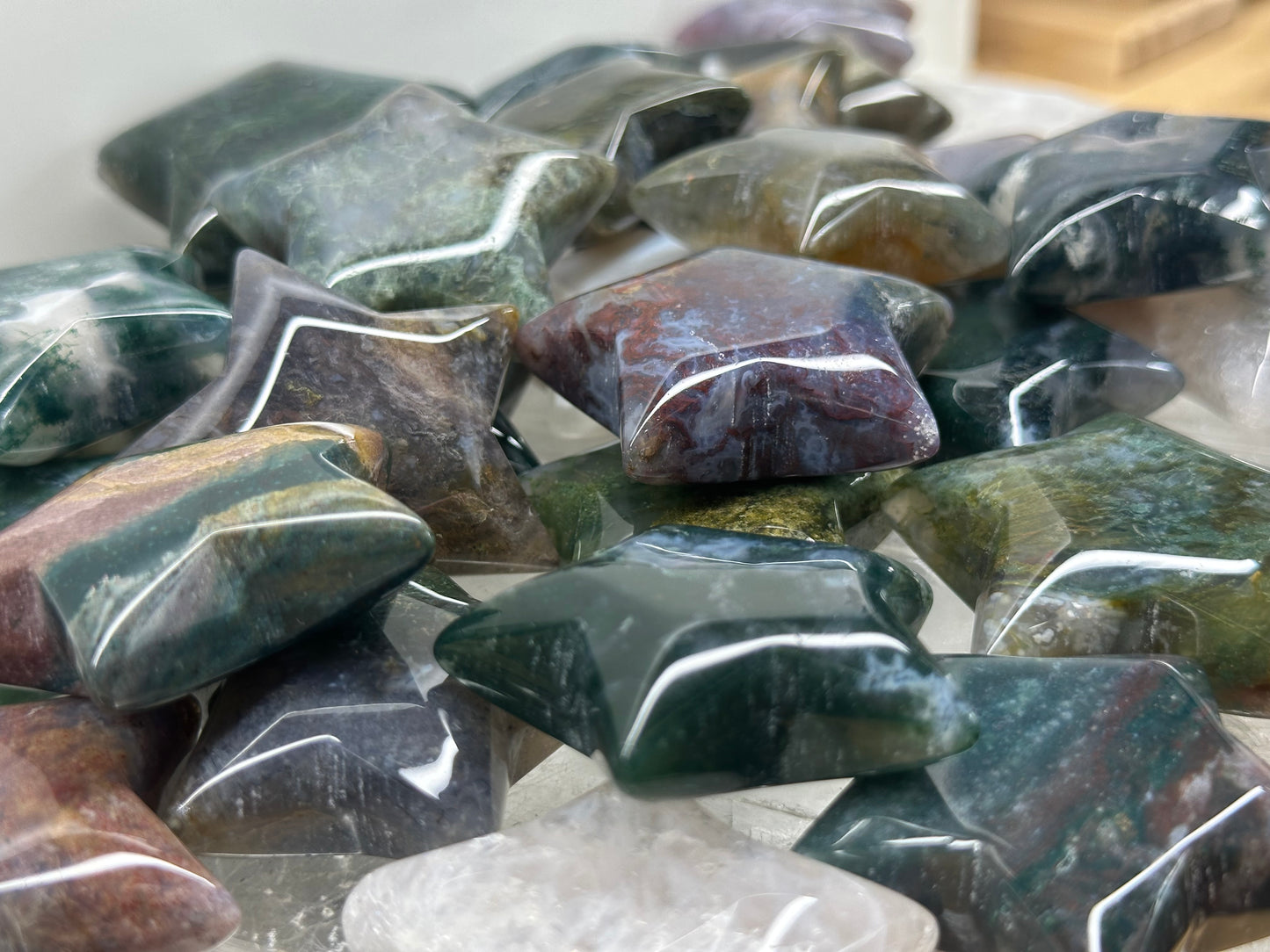 Moss Agate Mini Stars