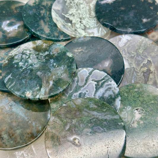 Moss Agate Discs