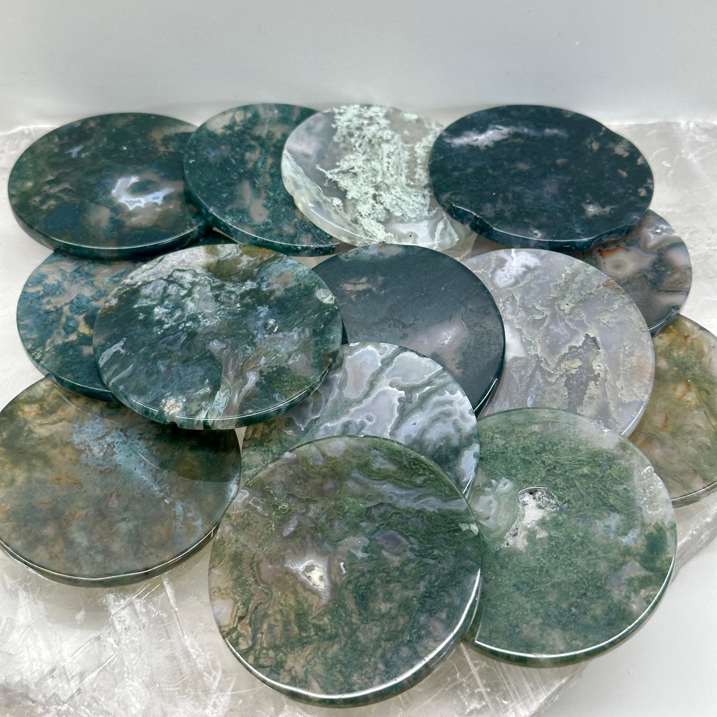 Moss Agate Discs