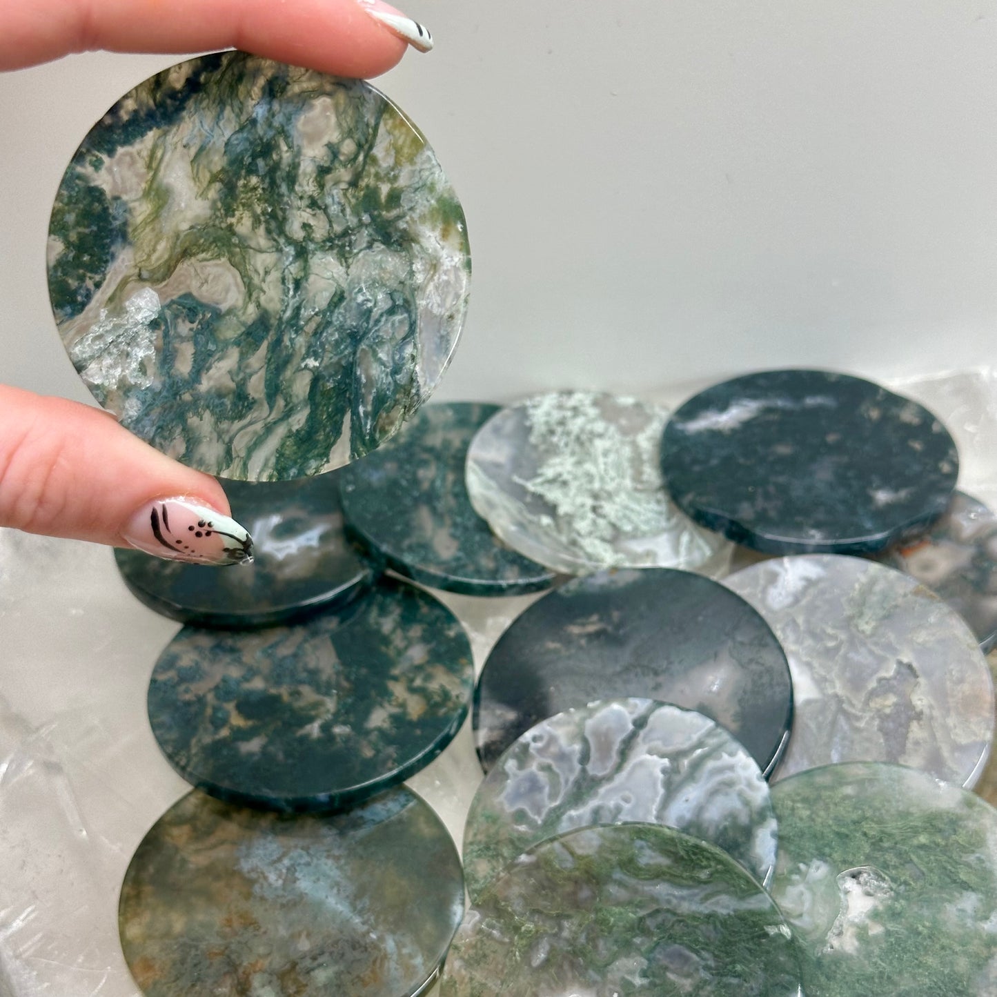 Moss Agate Discs