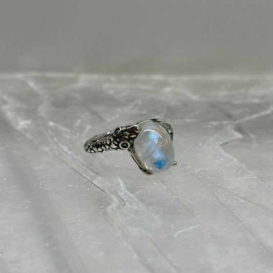 MoonStone 925 Adjustable Ring