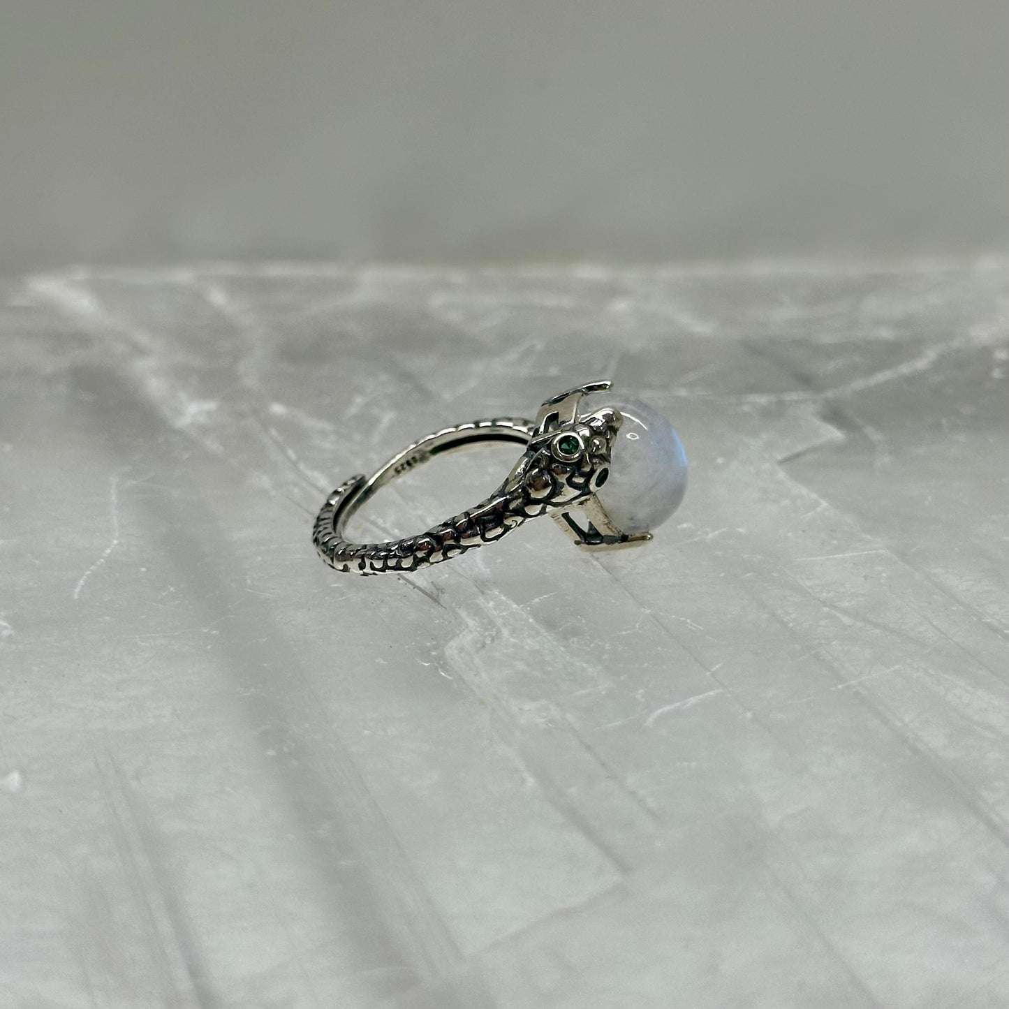 MoonStone 925 Adjustable Ring