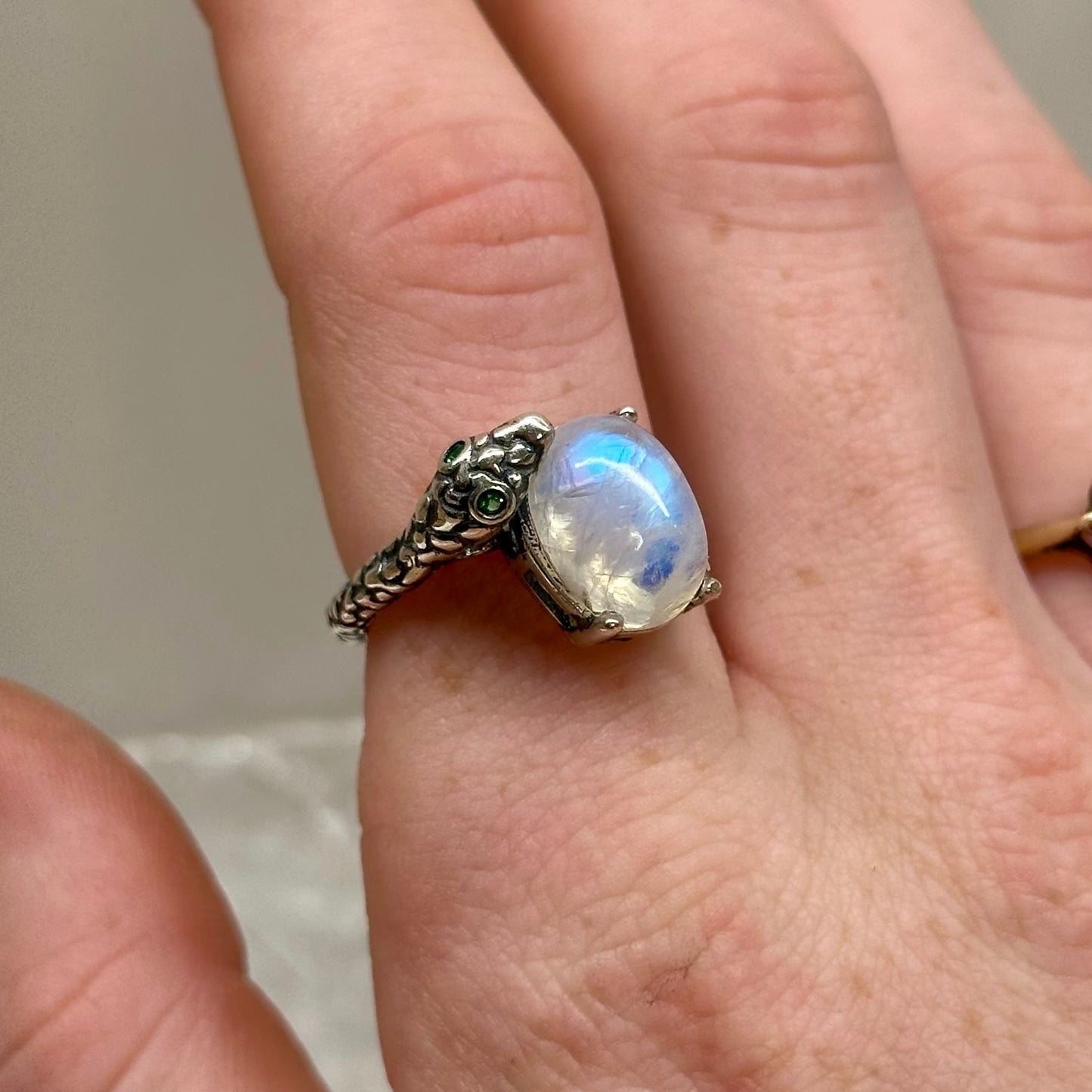 MoonStone 925 Adjustable Ring
