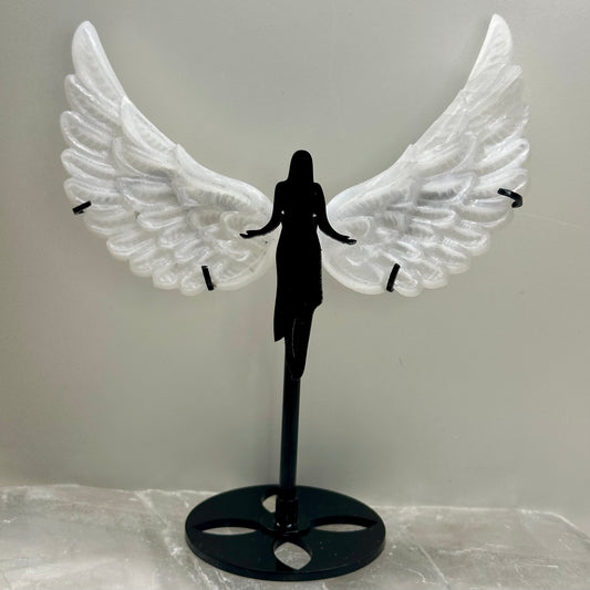 Selenite Angle Carving Wings