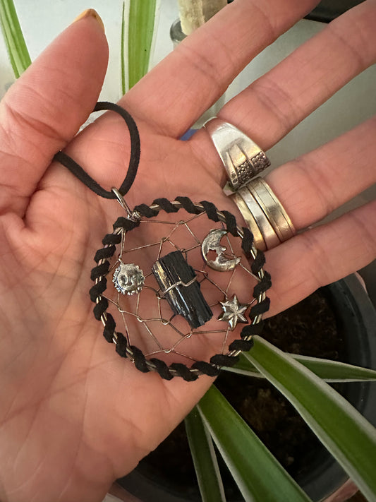 Dream Catcher Tourmaline Pendant