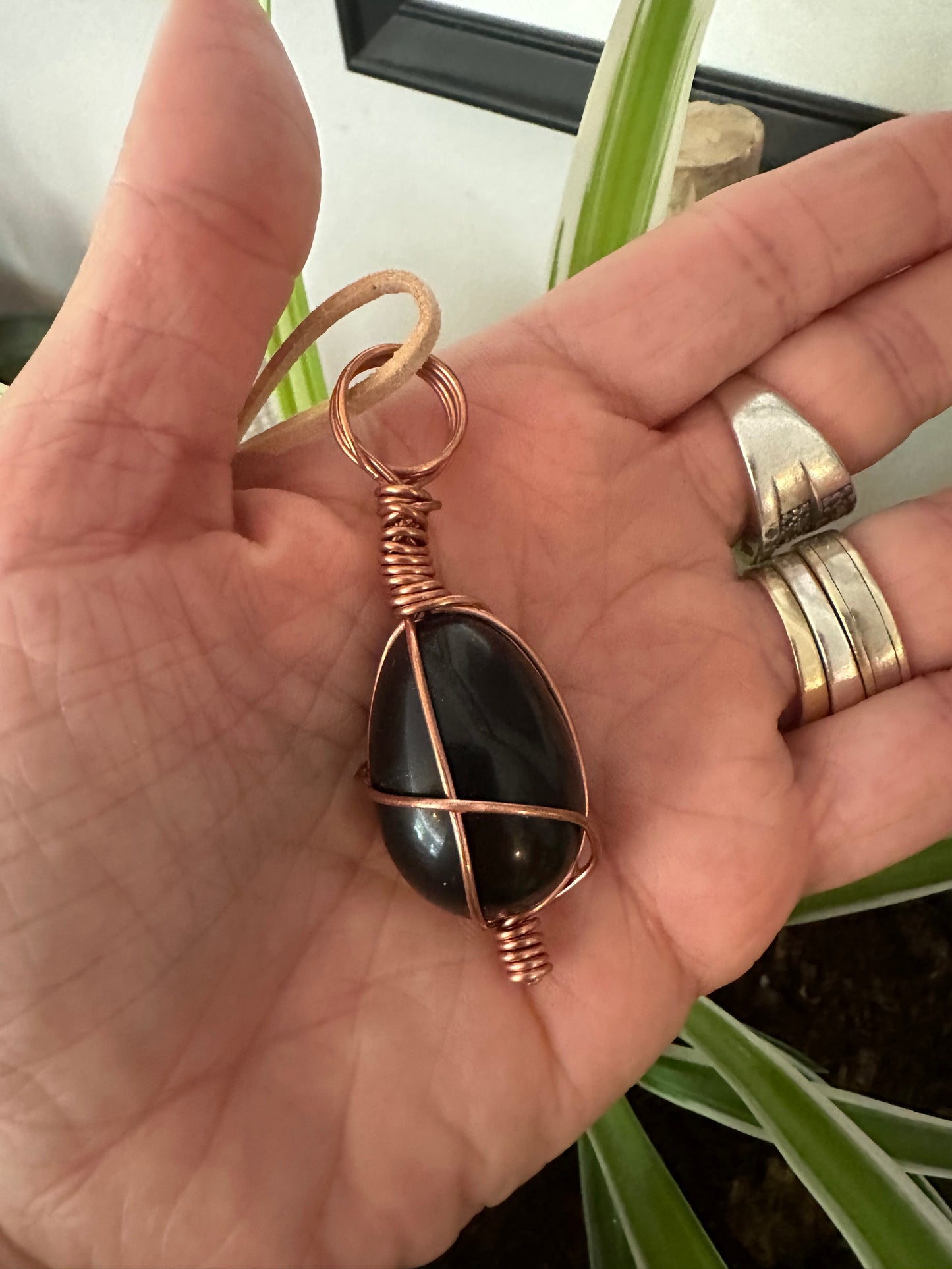 Lee's Makes - Obsidian Egg Pendant