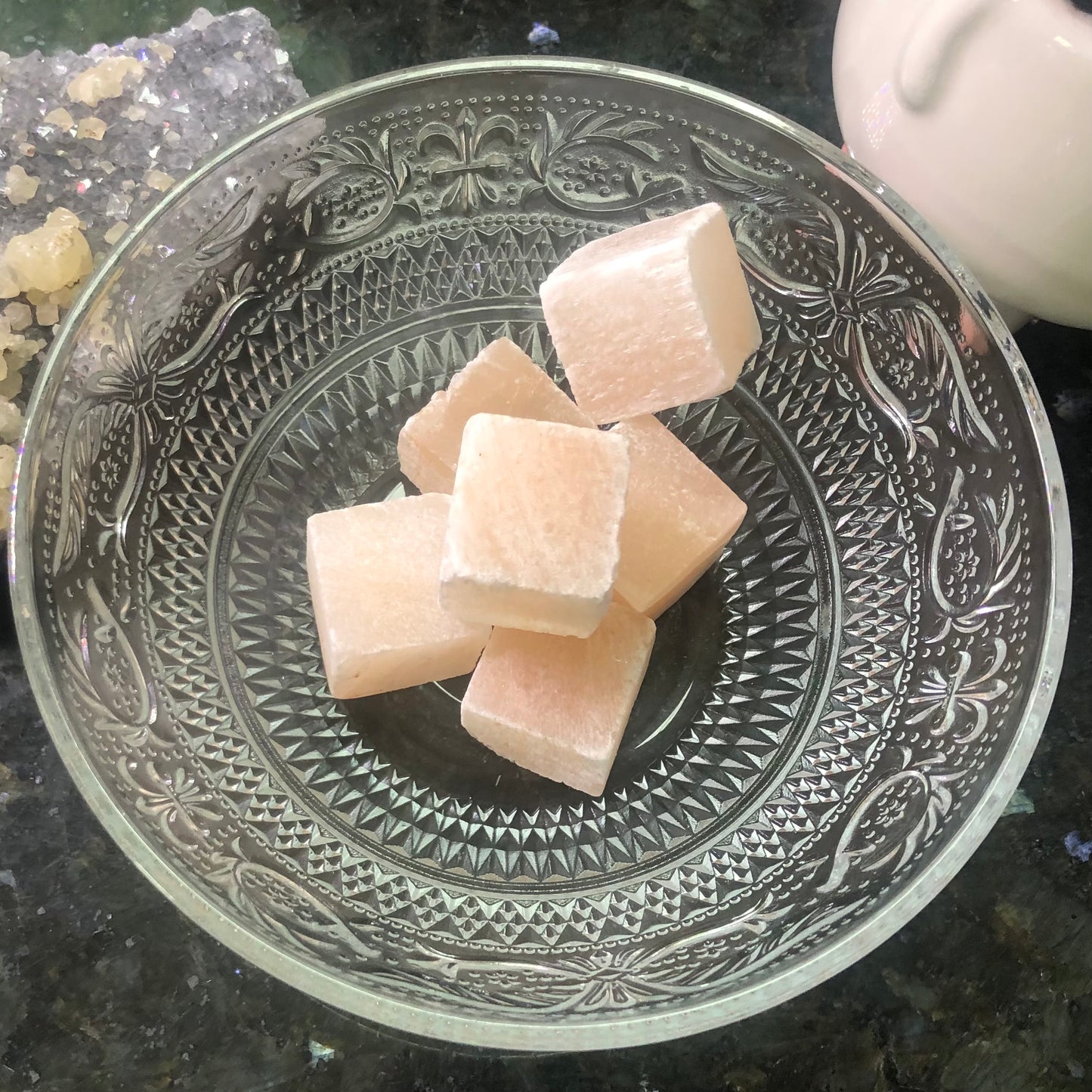 Selenite Orange Cubes