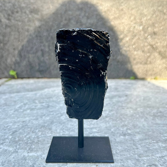 Obsidian Clusters On Stand