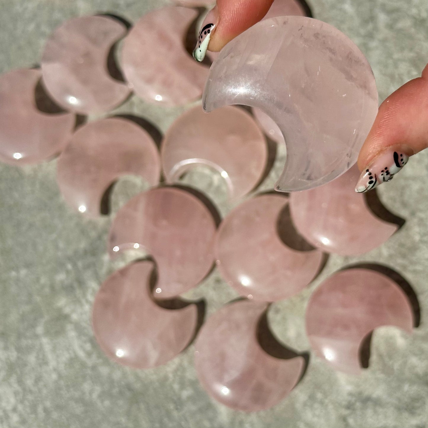 Rose Quartz Moons (4.5cm)