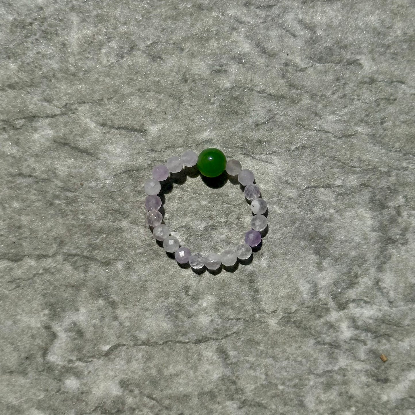 Amethyst & Jade Beaded Rings