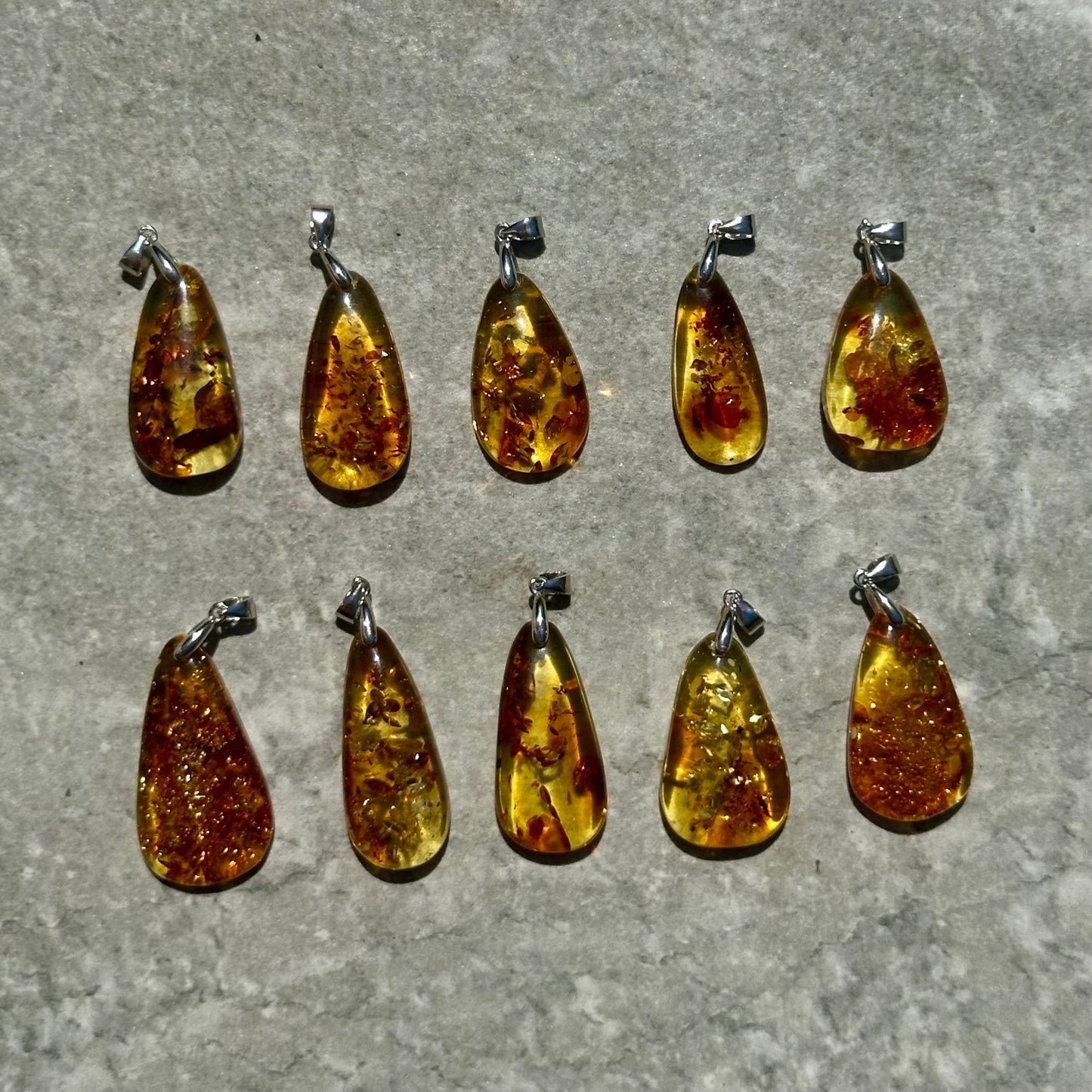 Amber Oval 925 Pendants