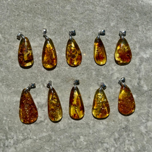 Amber Oval 925 Pendants