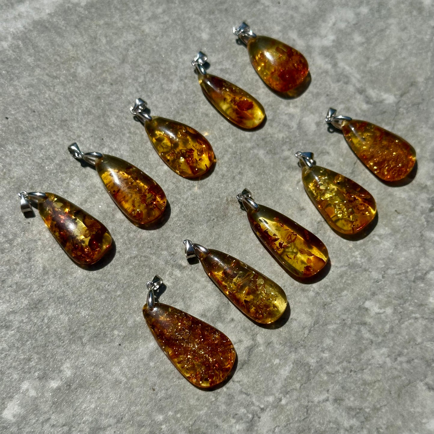Amber Oval 925 Pendants
