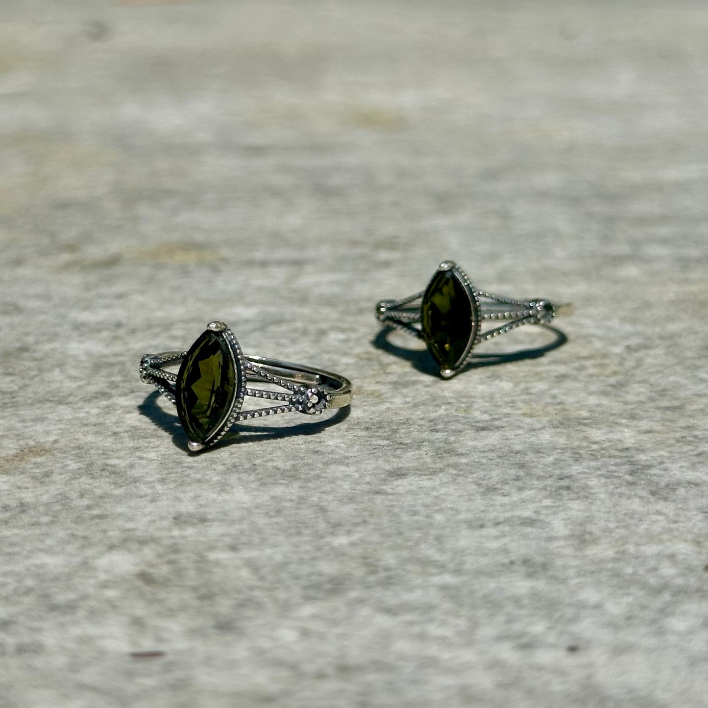 Green Tourmaline Adjustable Ring