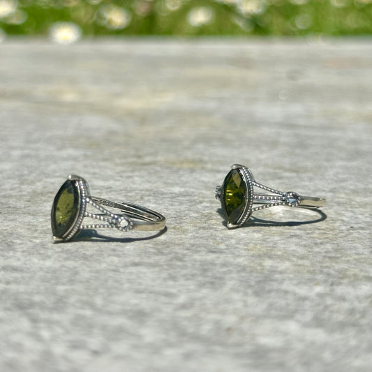 Green Tourmaline Adjustable Ring