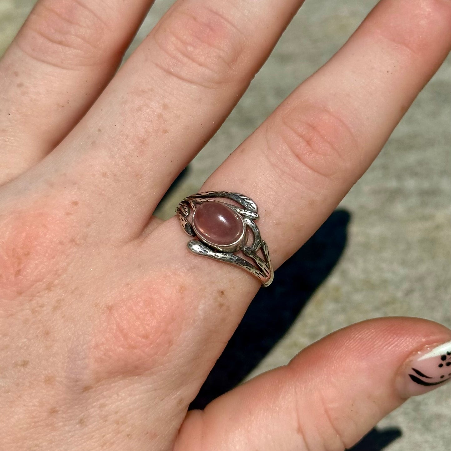 Rose Quartz Adjustable Ring