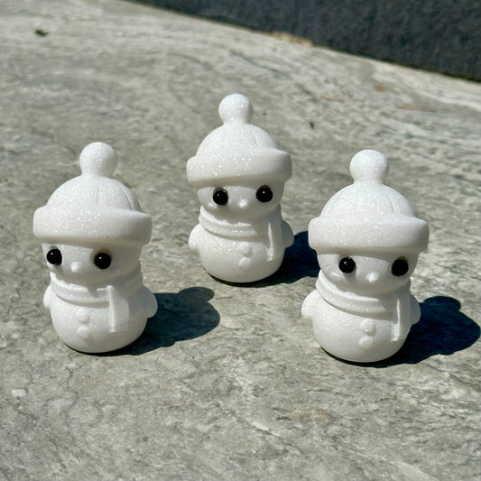 White Jade Snow Man Carving (6cm)