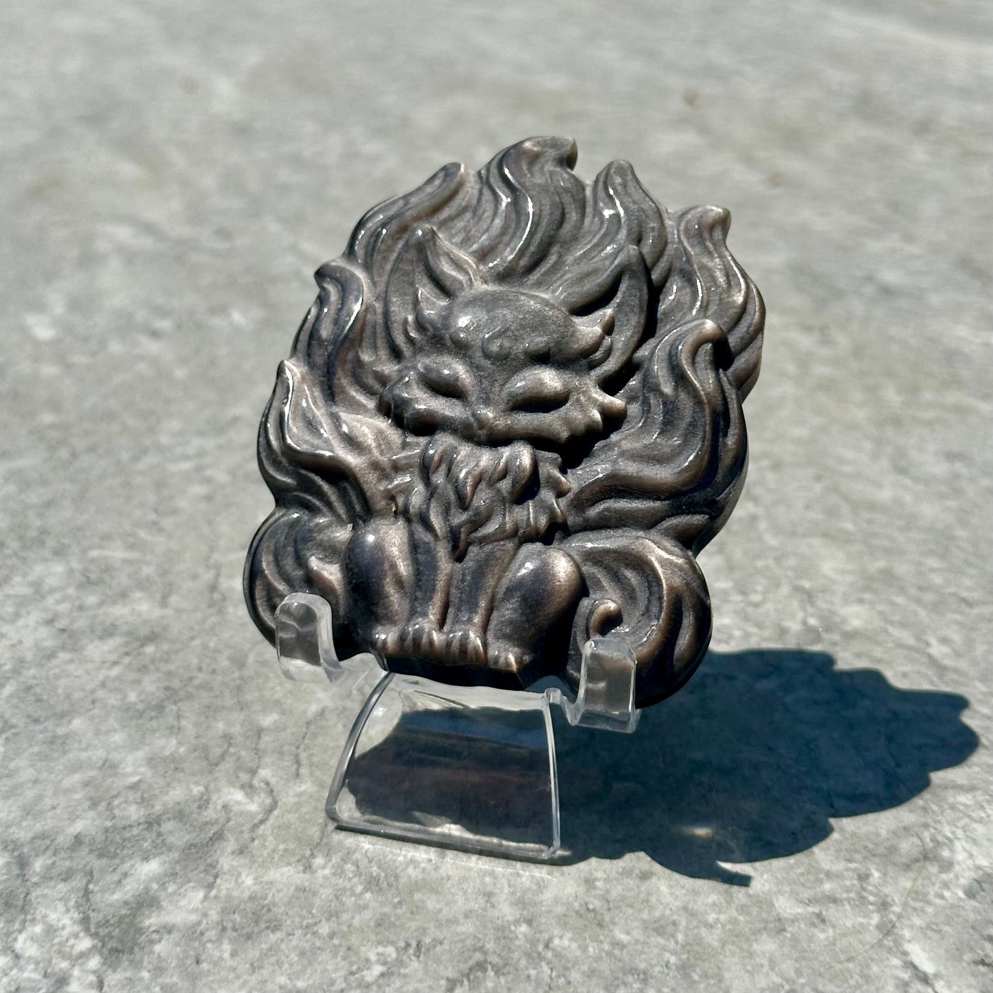 Silver Sheen Obsidian Cat
