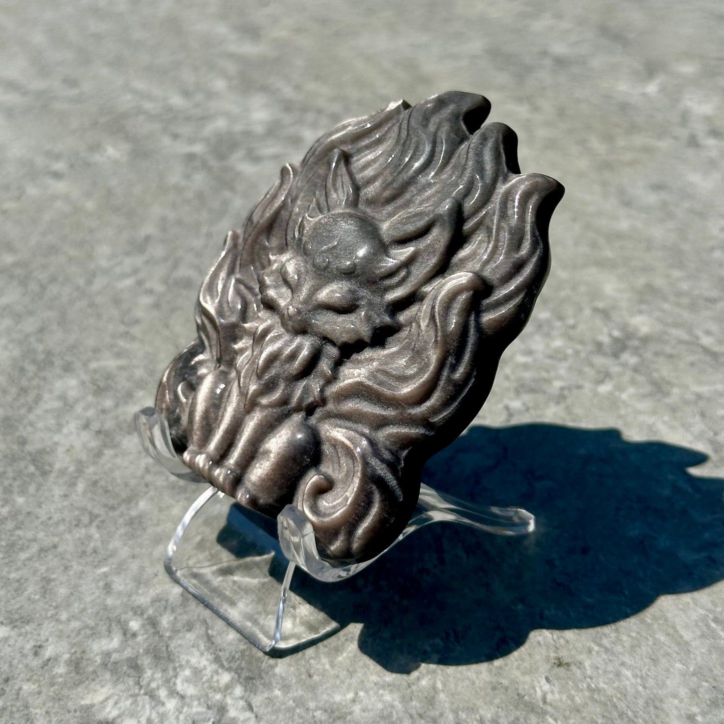 Silver Sheen Obsidian Cat