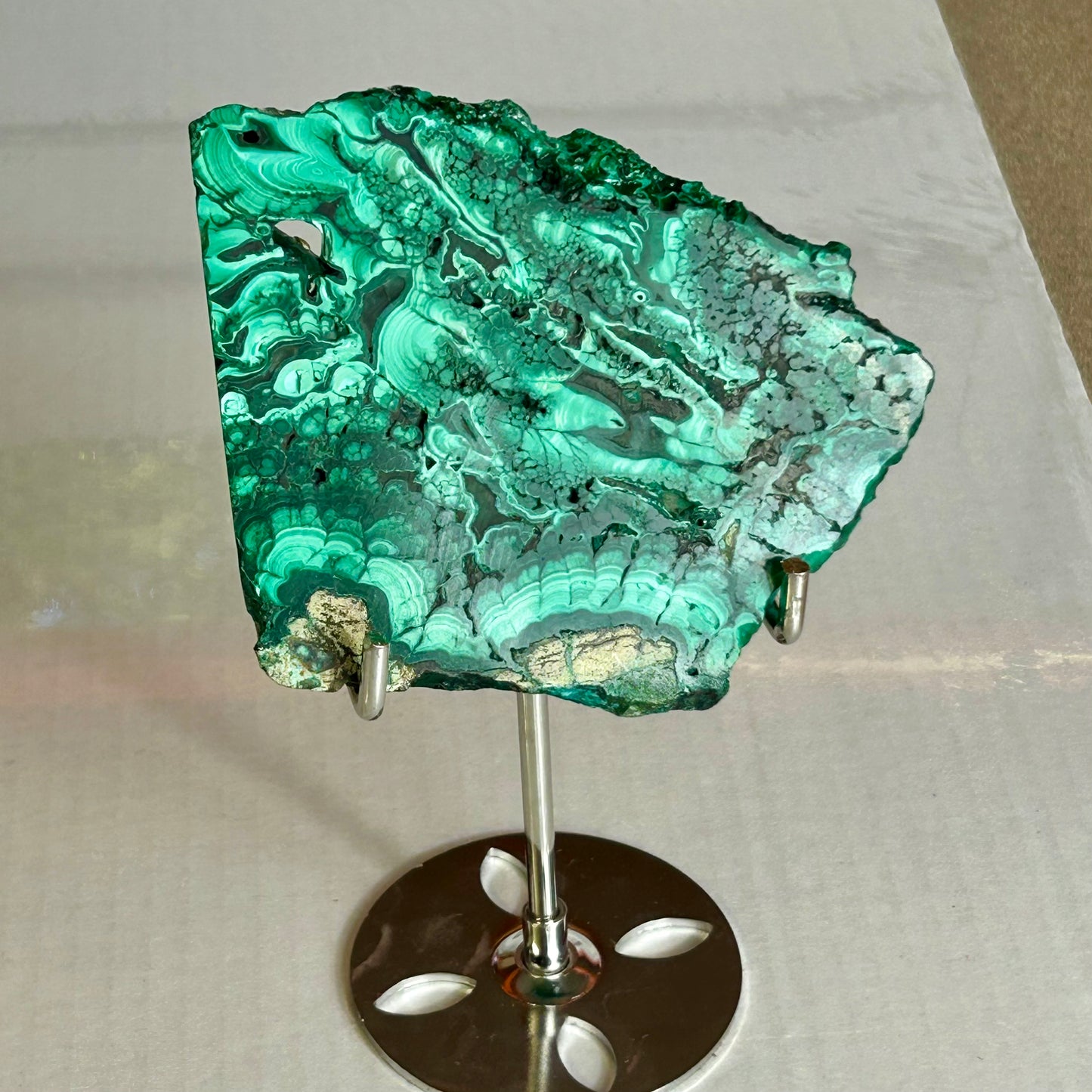 Malakite Slab On Stand