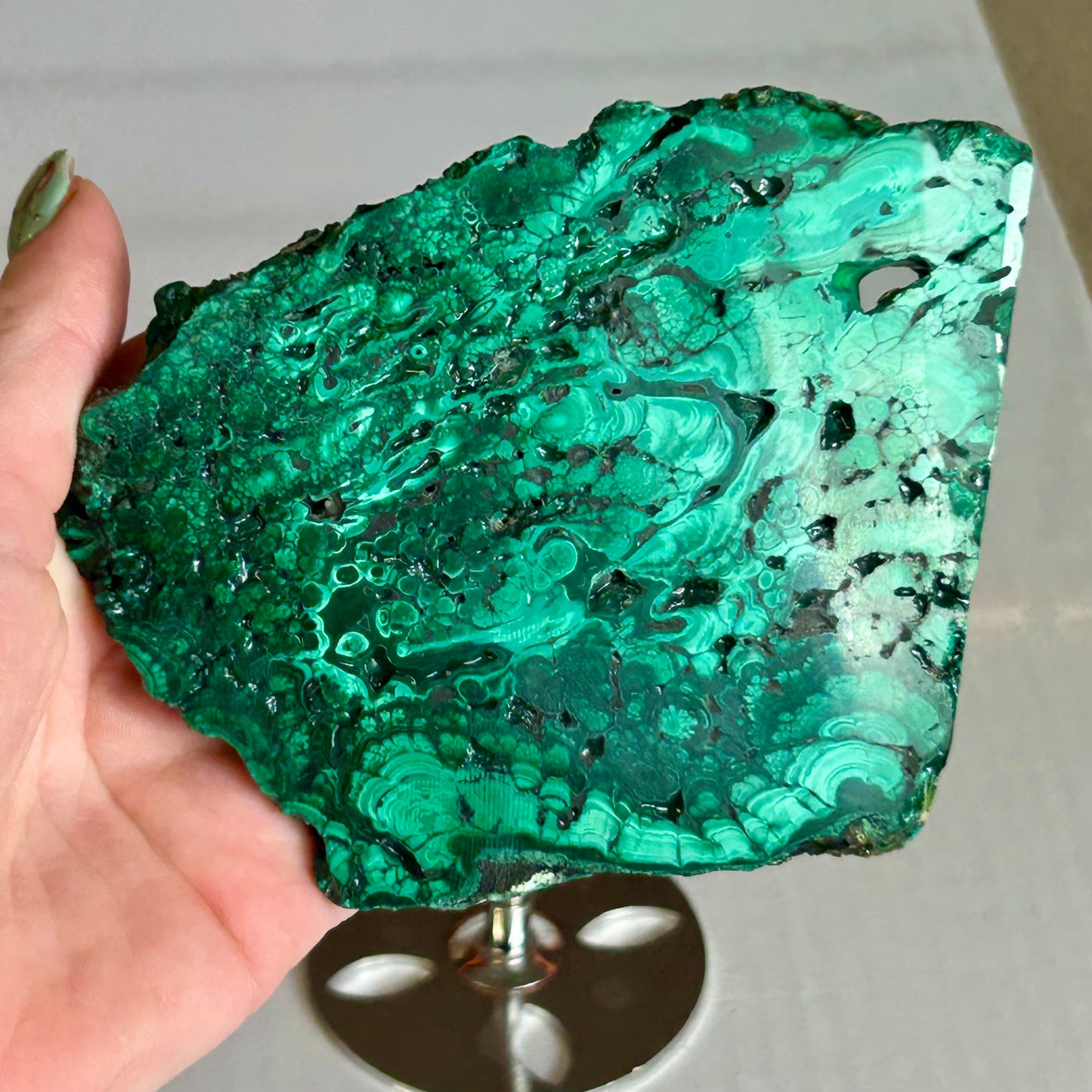 Malakite Slab On Stand