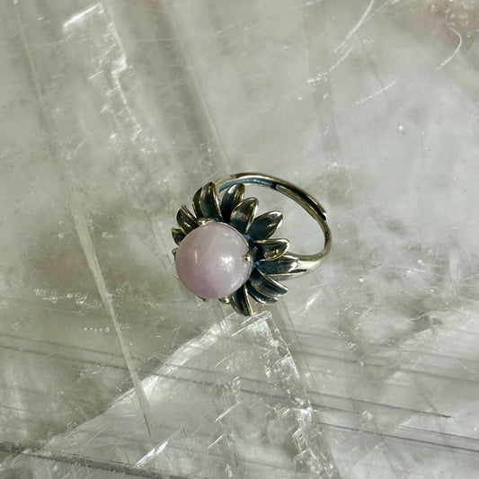 925 Silver Adjustable Kunzite Ring