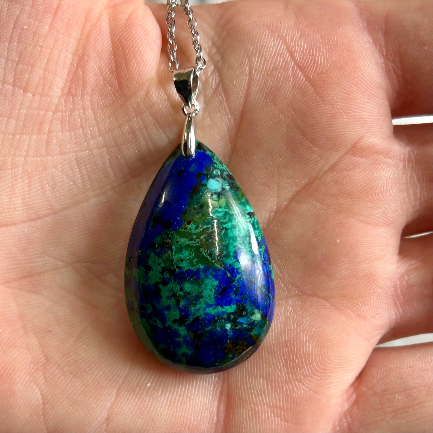 Azurite & Malachite Pendant 925 Sliver