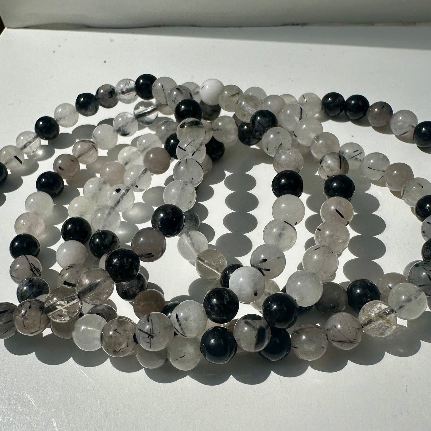 Quartz & Tourmaline 6mm Bracelets