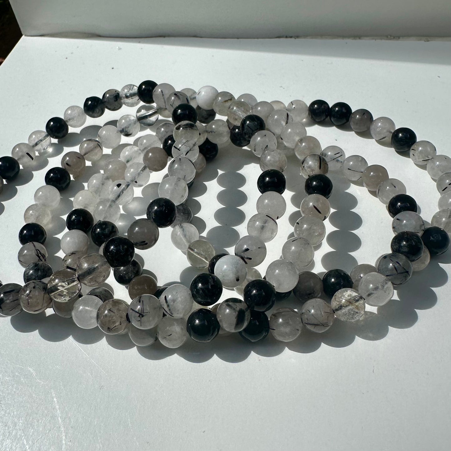 Quartz & Tourmaline 6mm Bracelets