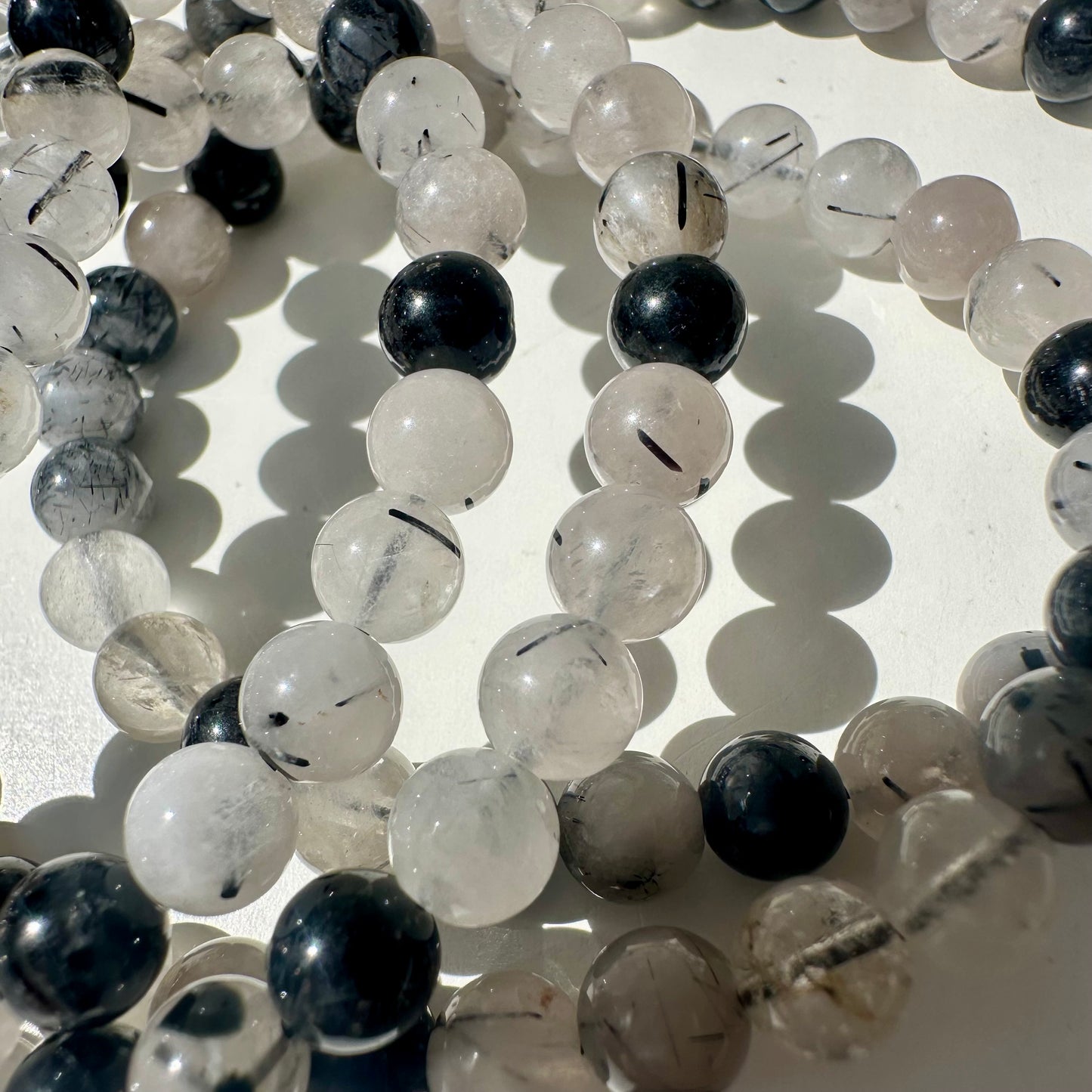 Quartz & Tourmaline 6mm Bracelets