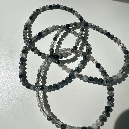 Quartz & Tourmaline 4mm Bracelets