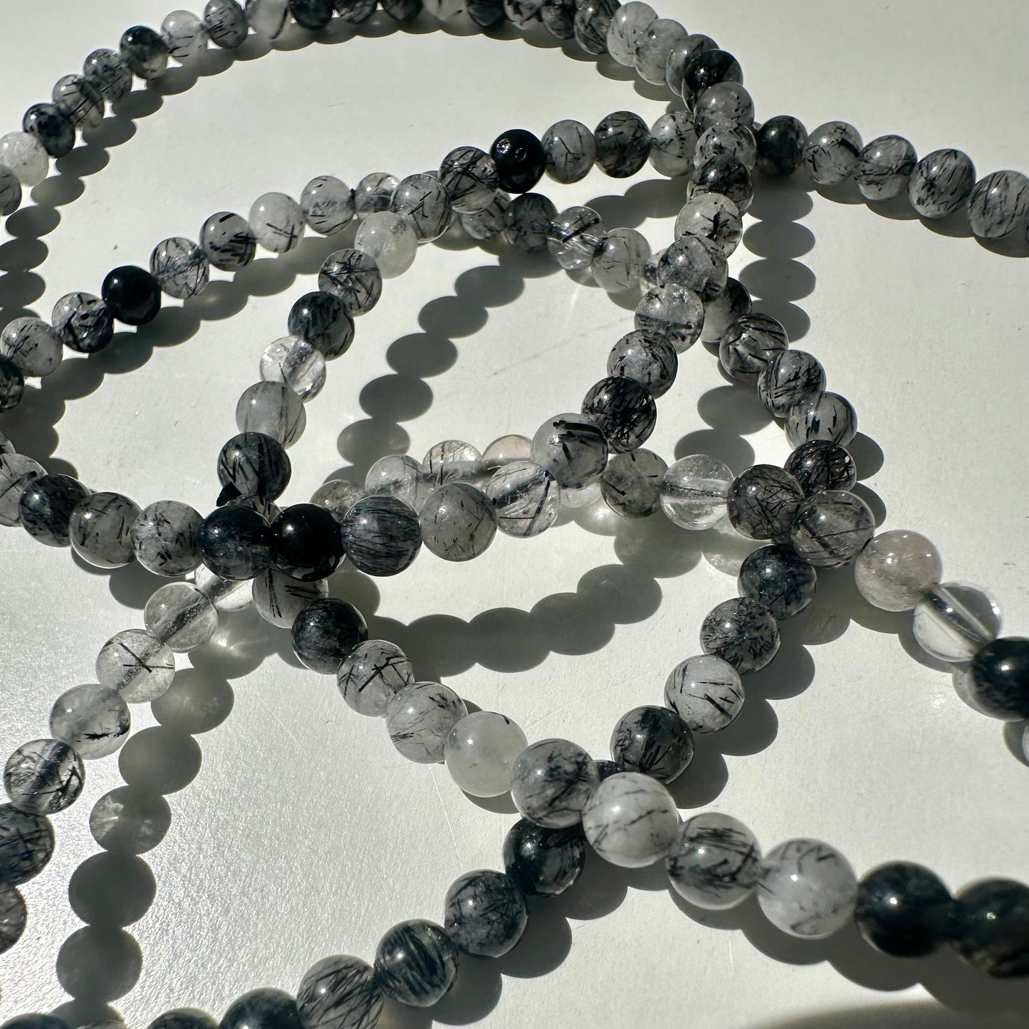 Quartz & Tourmaline 4mm Bracelets