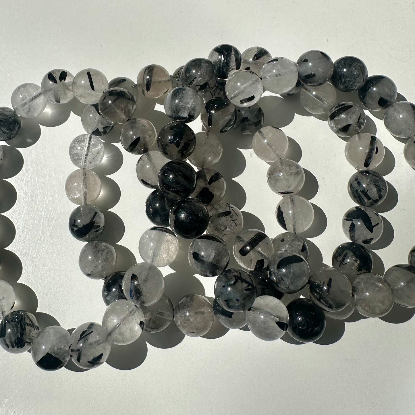 Quartz & Tourmaline 10mm Bracelet