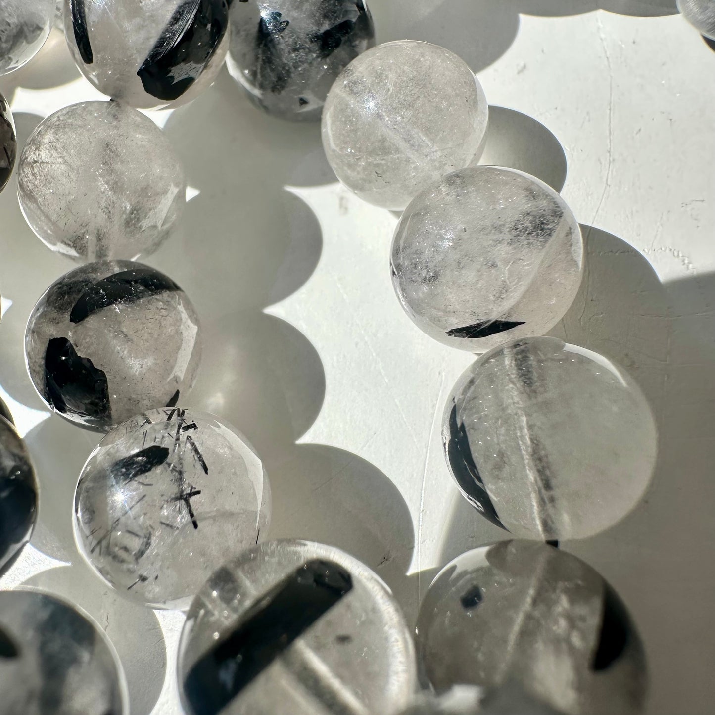 Quartz & Tourmaline 10mm Bracelet