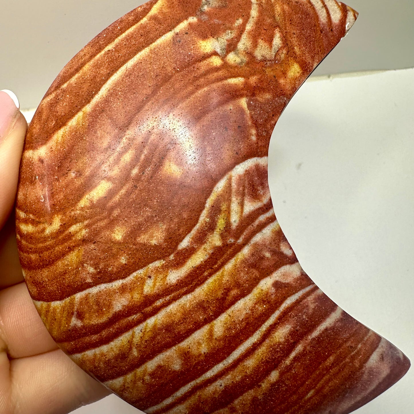 Painted Jasper Moon On Stand
