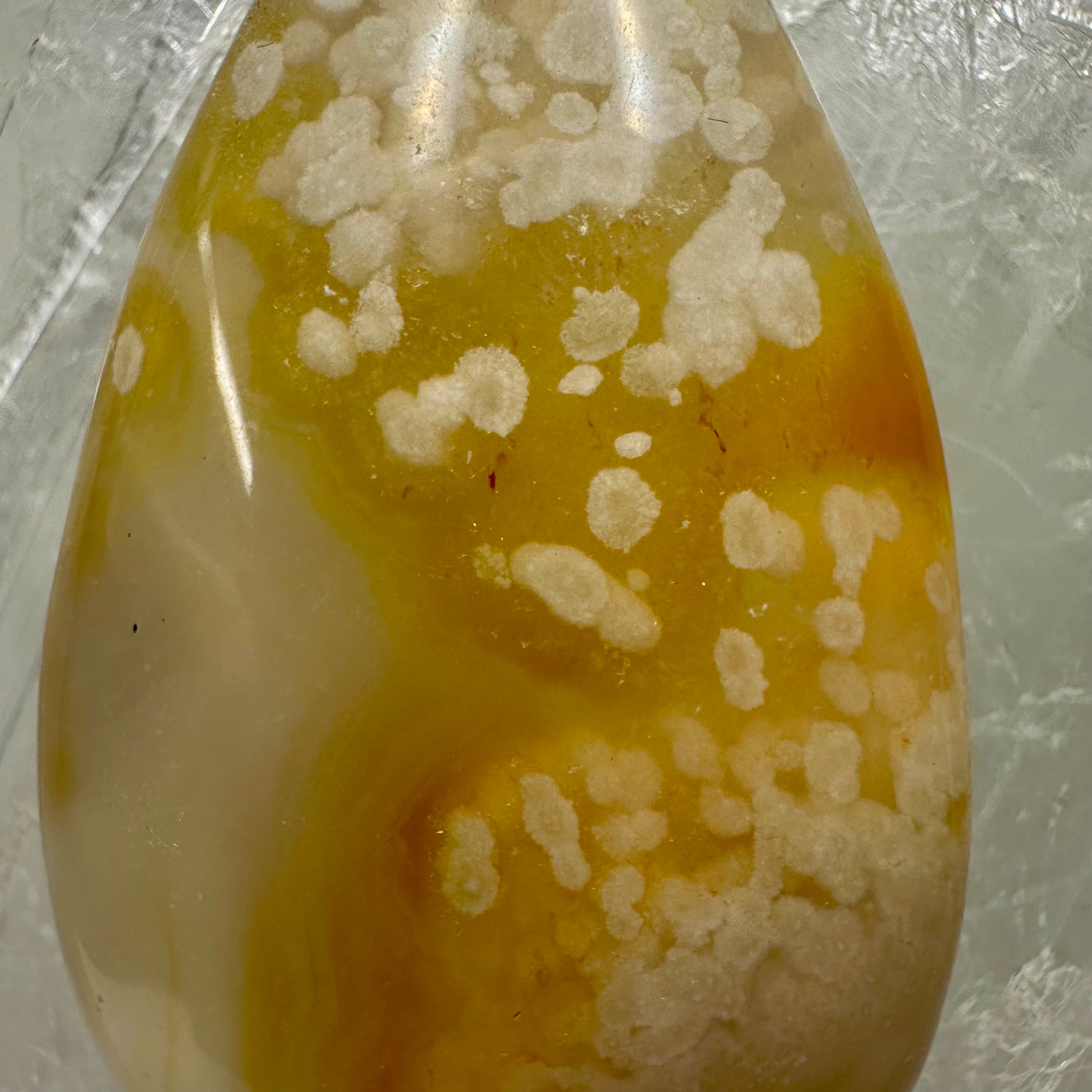 Flower Agate Teardrop Pendant