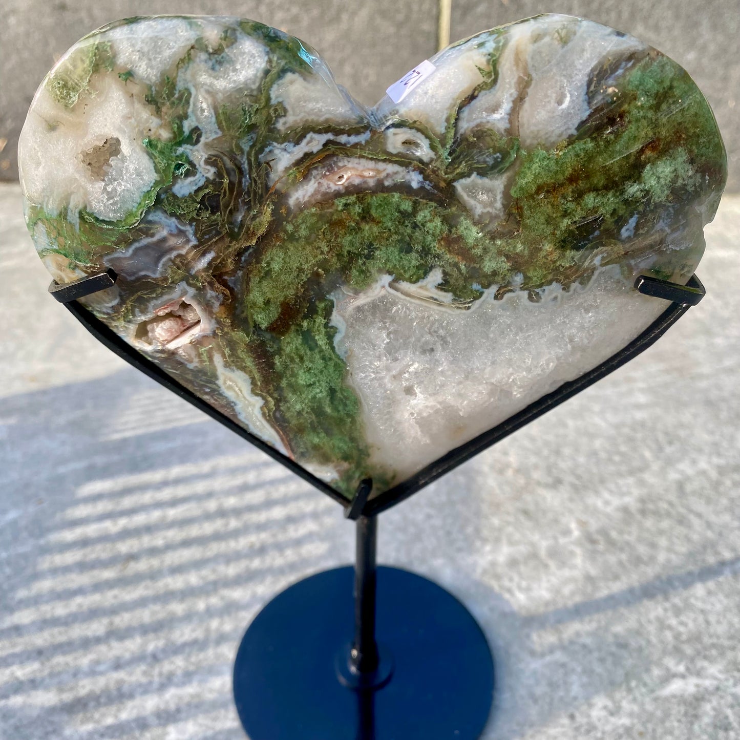 Moss Agate Heart Statement Piece