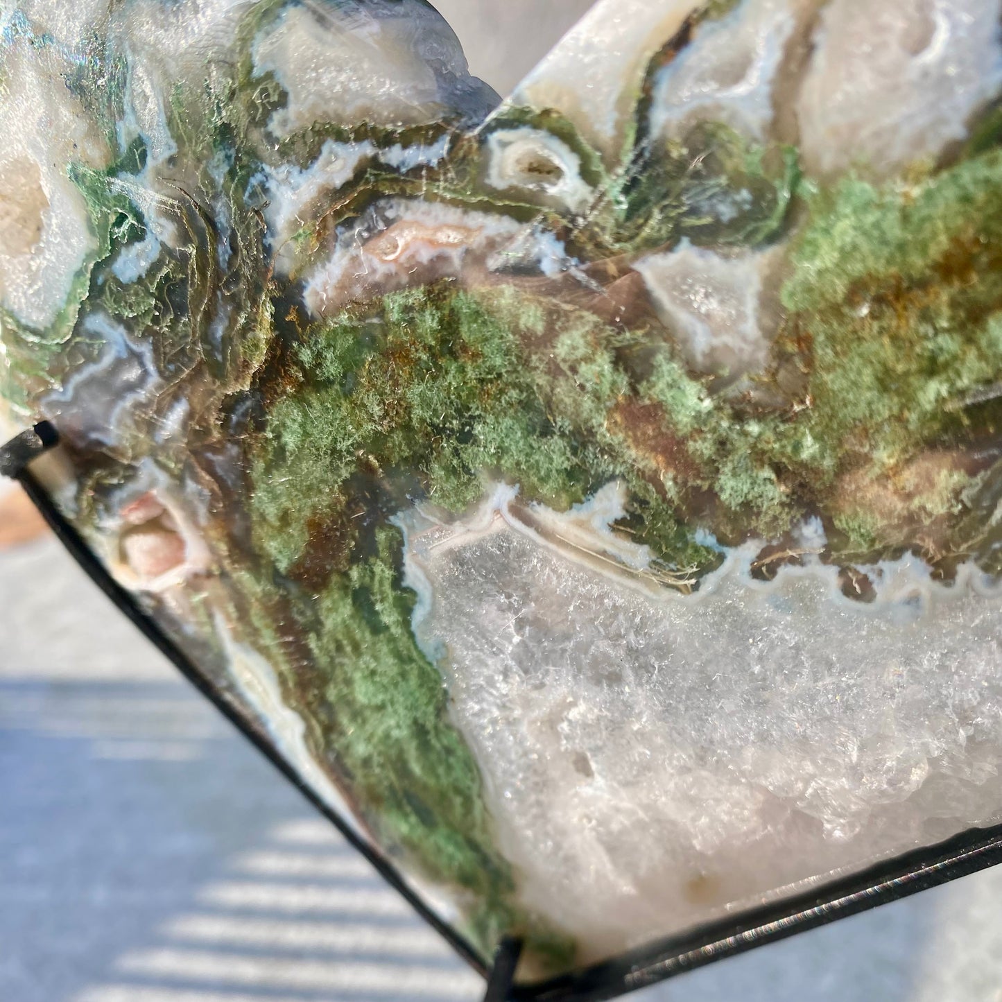 Moss Agate Heart Statement Piece