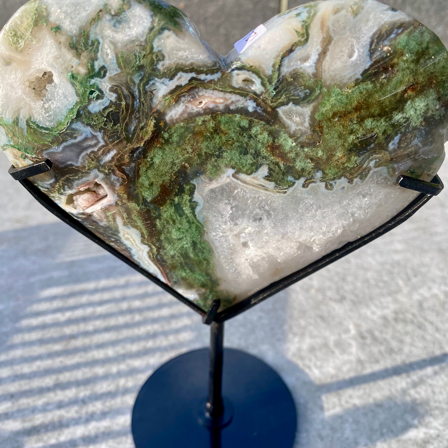 Moss Agate Heart Statement Piece