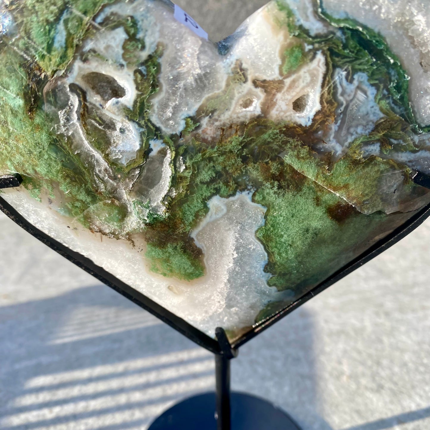 Moss Agate Heart Statement Piece