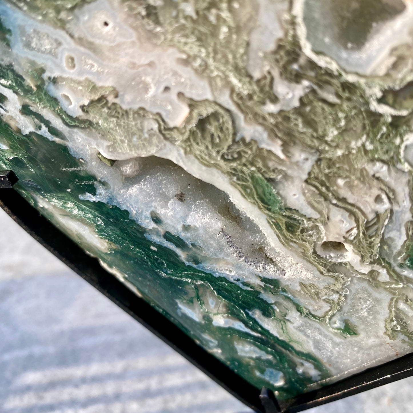 Moss Agate Heart Statements Piece