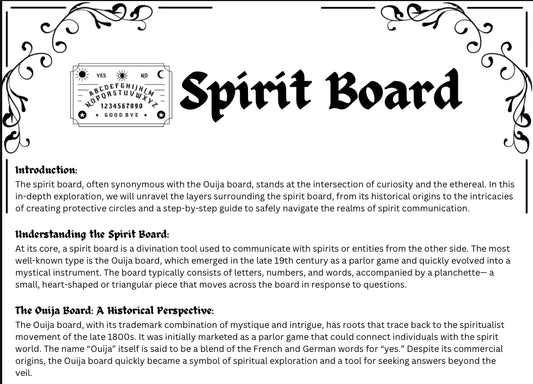 Spirit Board Information Pack